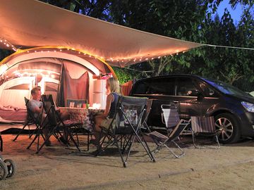 Camping pitches with electric hook-up