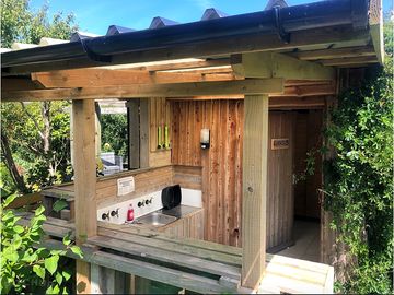 One of the washing up areas and showers