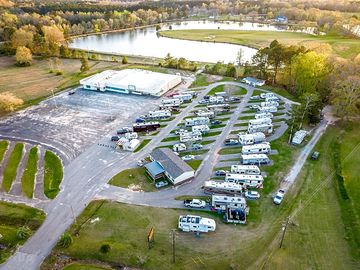Aerial view of the full RV park