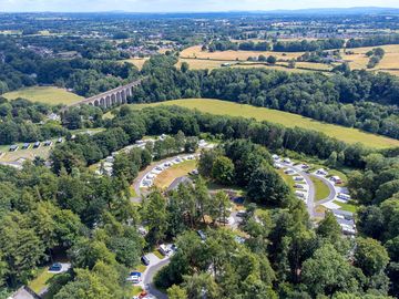 Aerial view of the campsite