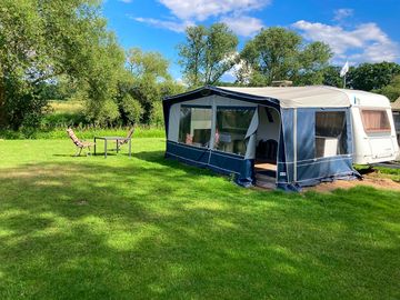 Eurostar caravan rental right on the river bank!