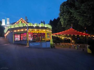 The site has a bar, grocery store, games room and entertainment