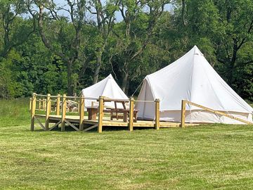 Deluxe tents on decking