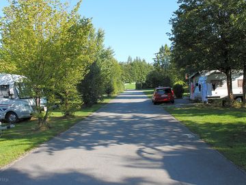 Spacious pitches under the shade of trees