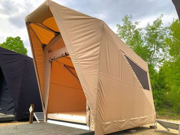 Exterior of a ready tent