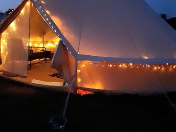 Rowan's fairy lights glowing