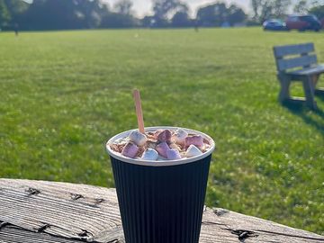Our on-site coffee station serves hot drinks and breakfast! even bailey's hot chocolate!!!