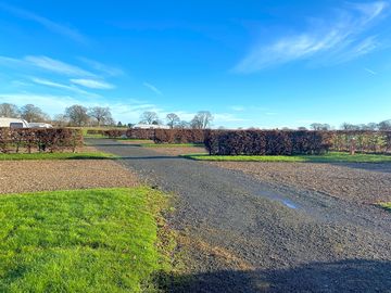 Looking down the length of the touring park
