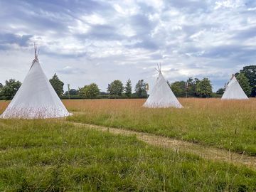 Tipis on the camping field