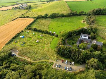 Aerial view of the campsite