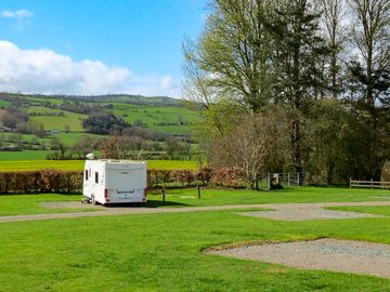 View over valley to Shropshire Hills from Meadow