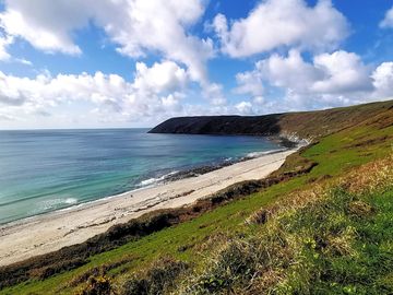 Looking down onto vault beach near the campsite
