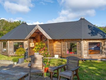 Outside seating area and front door