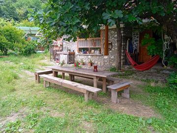 Dining table under the trees