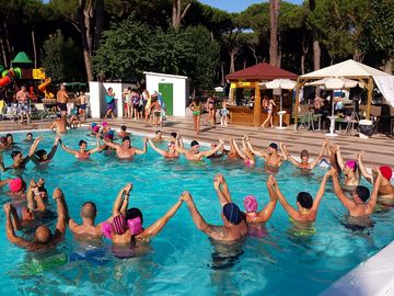 The outdoor swimming pool