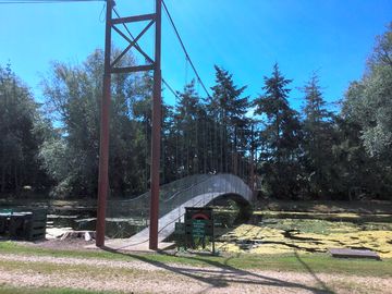 Suspension bridge across the lakes