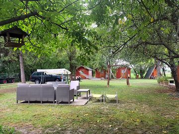 Alfresco seating and hammocks