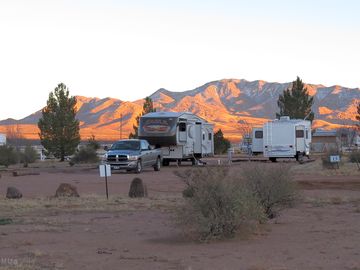 Sunset over the campsite