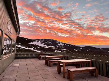 Sunset from the balcony of cairngorm café