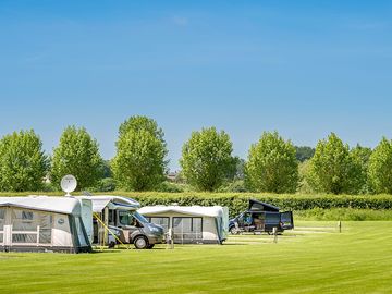 Space for an awning on the grass