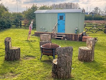 Outdoor log seating