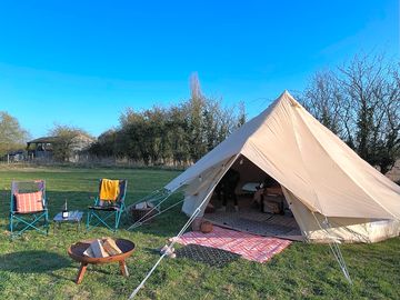Exterior of a bell tent