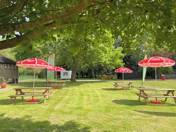 Campsite seating area.