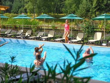 The outdoor pool
