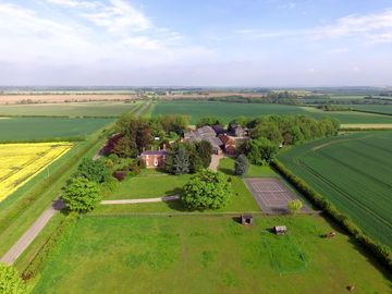 Aerial view of the farm
