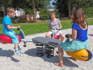 Children having fun in the play area
