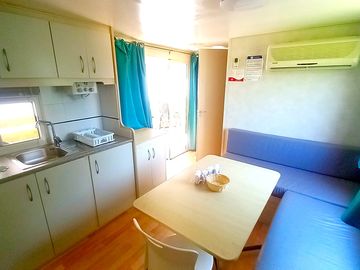 Living space and kitchen