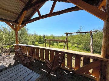 View from the snuggery, great for watching the sun go down and close to the play area.
