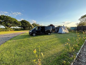 Loading can be done on grass in dry conditions but no parking unless discussed.