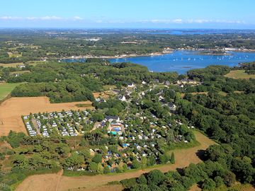 Aerial view of camping kervilor and quiberon bay