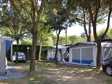 Pre-erected awnings for your sited touring caravan