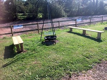 Firepit area with seating