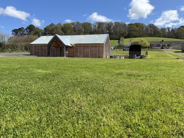 Neatly mown camping area