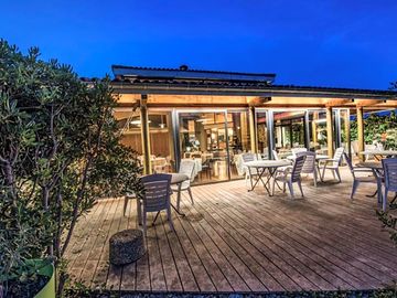 Outdoor seating at the bar