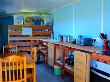 The campsite kitchen.