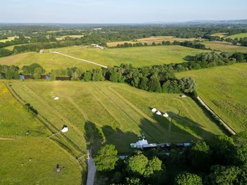Ariel view of the campsite looking east