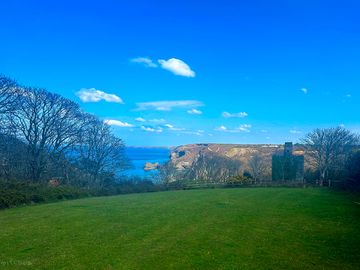 Looking over the sea from the pitches