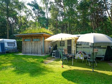 Pitch with private bathroom
