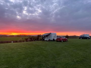 View of the site at sunset