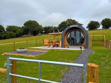 Enclosed garden surrounding the pod