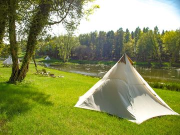 Enjoy camping by the lake.