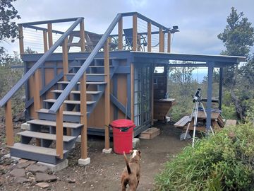 Stargazing deck with a cabin underneath