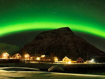 Northern lights in winter