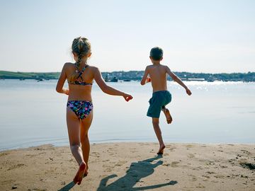 Playing at porthilly beach