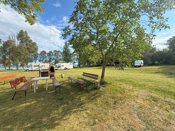 Pitches on the side of lake balaton