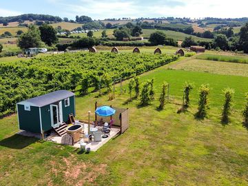 Shepherds Hut 3 Exterior within the vines